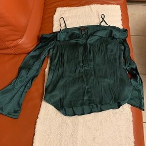 Off the shoulder with straps silky blouse